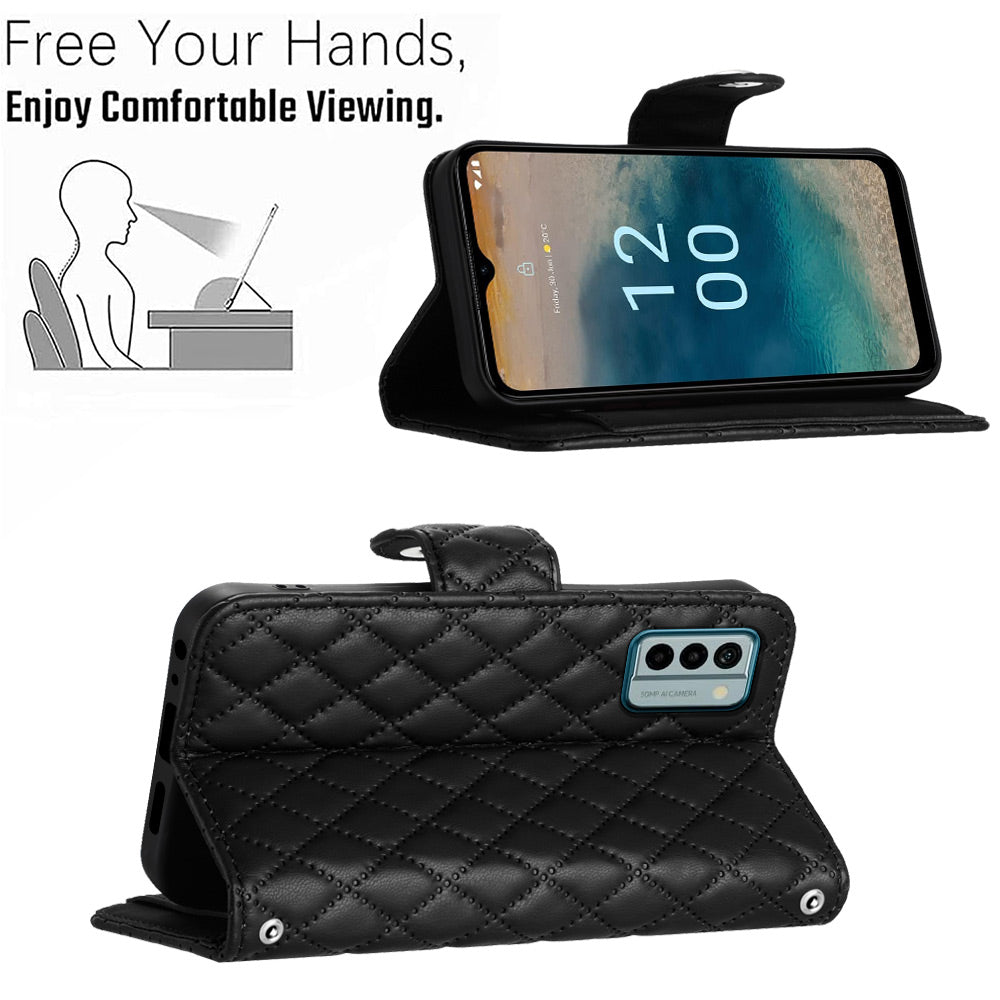 YB Imprinting Series-8 for Nokia G22 Case 7 Card Slots Rhombus PU Leather Stand Phone Cover YB Imprinting Series-8 for Nokia G22 Case 7 Card Slots Rhombus PU Leather Stand Phone Cover